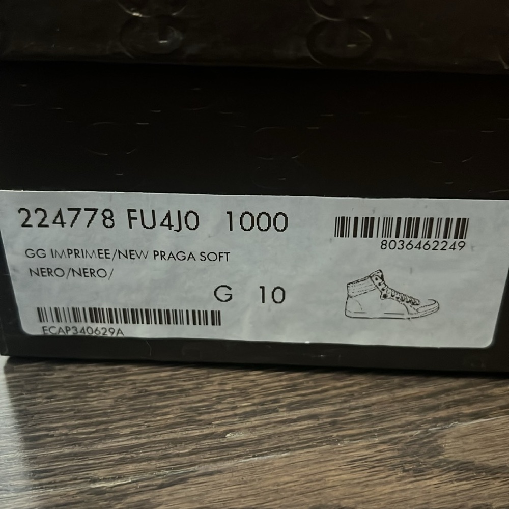 GUCCI IMPRIMEE/NEW PRAGA SOFT BLACK HIGH TOP SNEAKERS - Picture 13 of 13